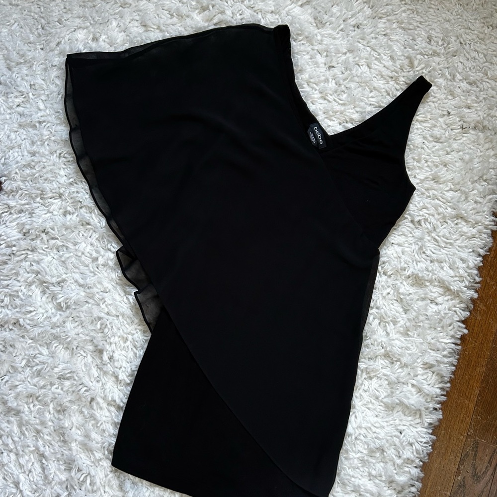 Bebe Black One-Shoulder Dress